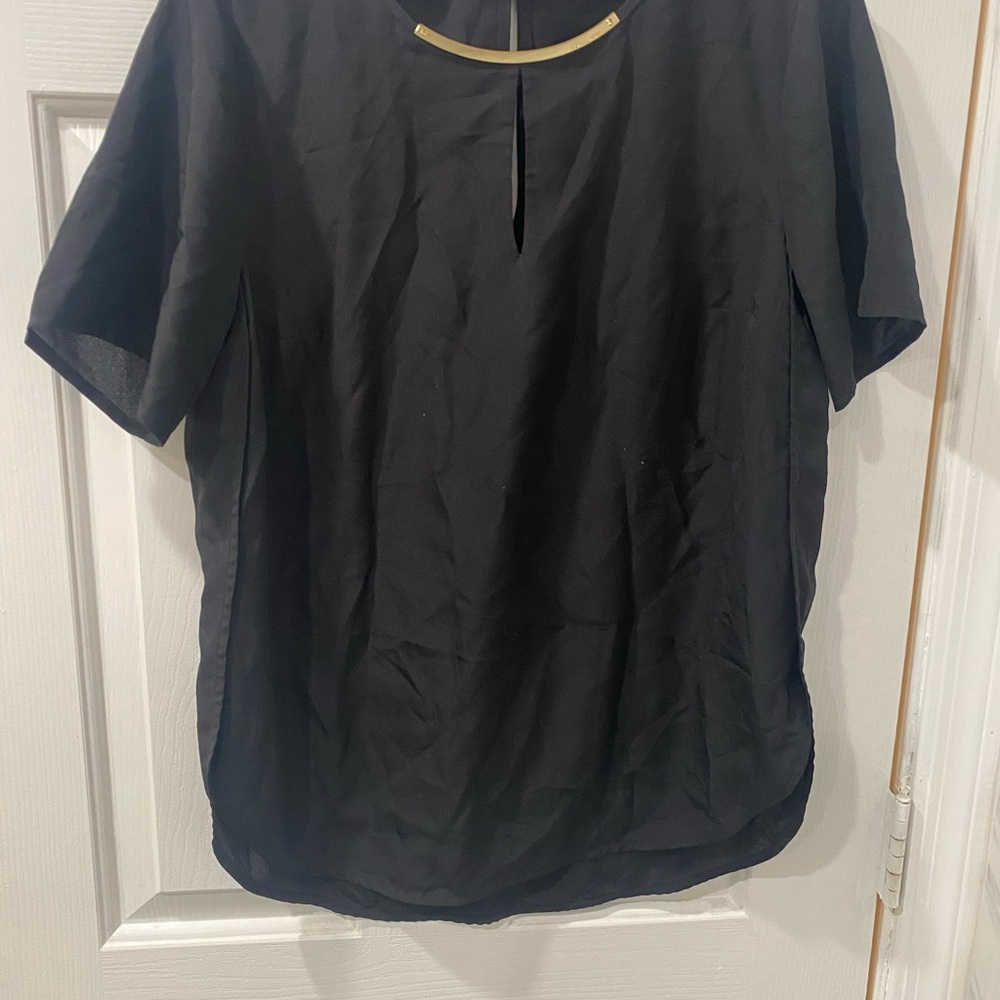Michael Kors Black Blouse with Gold Accent